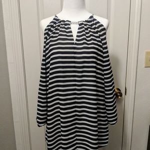 Stripe chain long sleeved dress